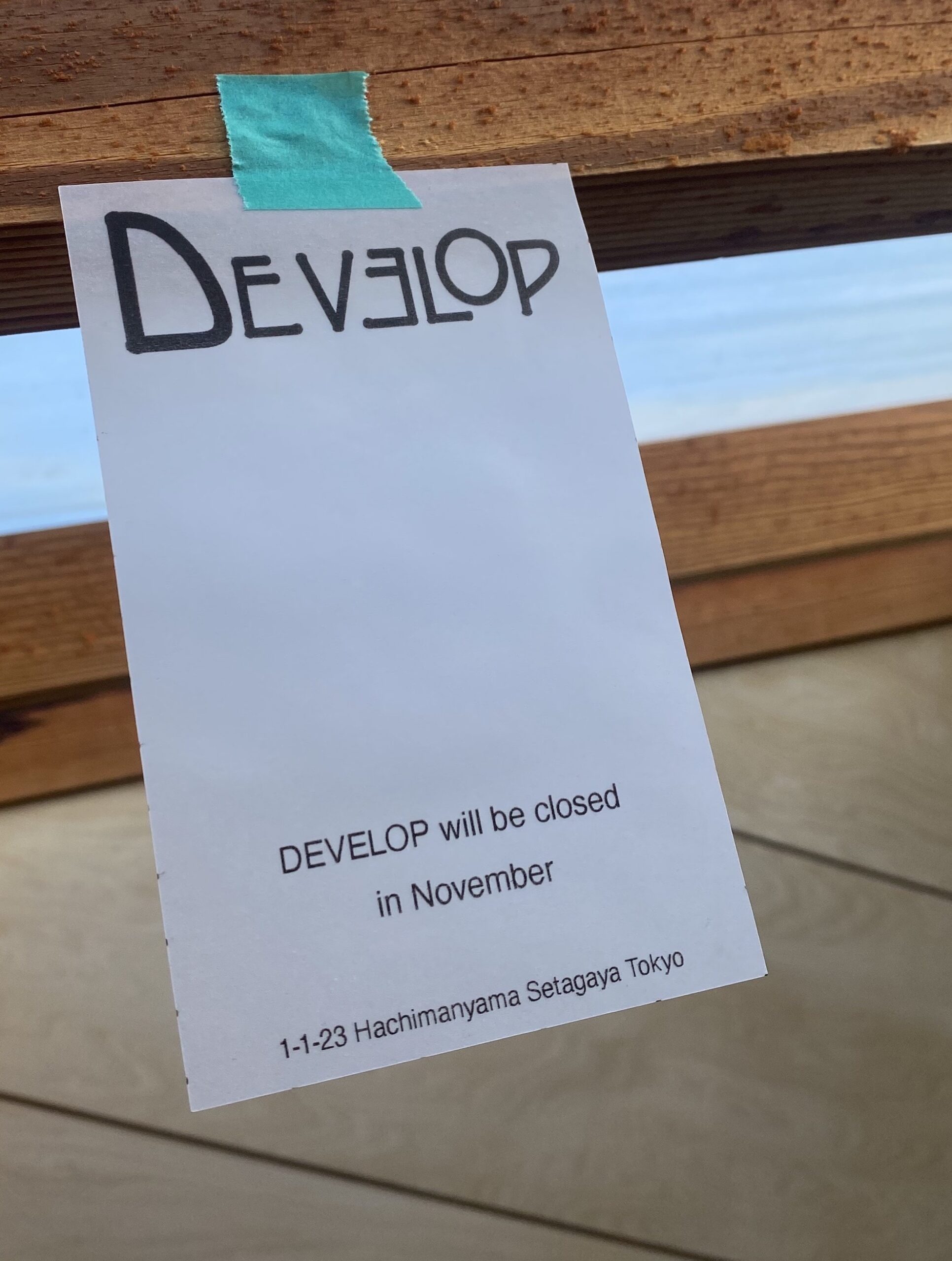 DEVELOP will be closed in November